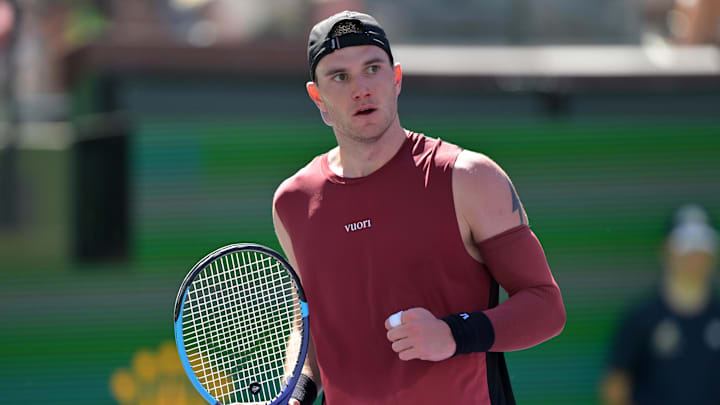 Jack Draper continues to represent Vuori at the BNP Paribas Open at Indian Wells.