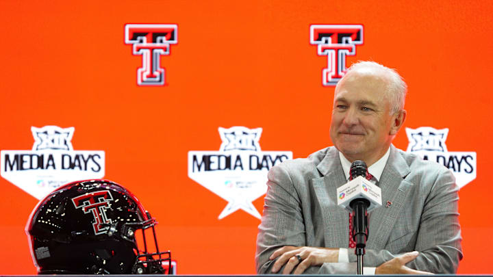 Texas Tech head coach Joey McGuire addresses the media during 2025 Big 12 Football Media Days Mandatory Credit: Raymond Carlin III-Imagn Images Texas Tech head coach Joey McGuire addresses the media during 2025 Big 12 Football Media Days Mandatory Credit: Raymond Carlin III-Imagn Images