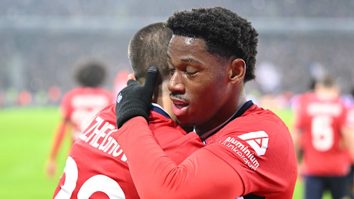 Juve's summer signings Edon Zhegrova, left, and Jonathan David played for LOSC Lille against Juventus in last year's Champions League