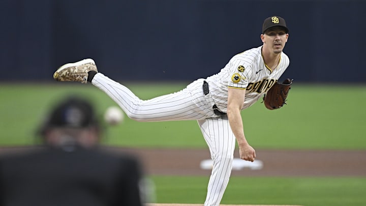 Mar 30, 2026; San Diego, California, USA; San Diego Padres starting pitcher Walker Buehler (10) delivers during the first inning against the San Francisco Giants at Petco Park. Mandatory Credit: Denis Poroy-Imagn Images Mar 30, 2026; San Diego, California, USA; San Diego Padres starting pitcher Walker Buehler (10) delivers during the first inning against the San Francisco Giants at Petco Park. Mandatory Credit: Denis Poroy-Imagn Images