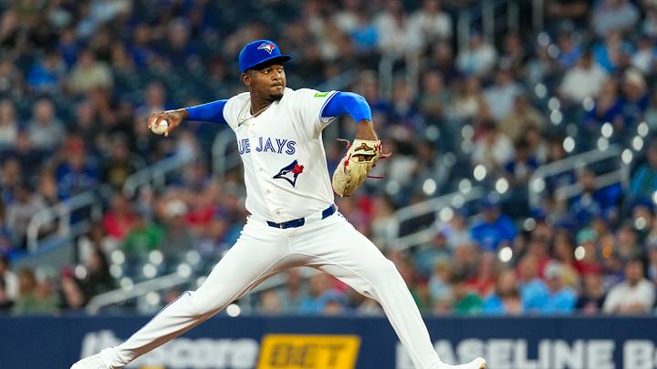 Aug 12, 2026; Toronto, Ontario, CAN; Toronto Blue Jays pitcher José Soriano (40) pitches to the Boston Red Sox during the first inning at Rogers Centre. Mandatory Credit: Kevin Sousa-Imagn Images Aug 12, 2026; Toronto, Ontario, CAN; Toronto Blue Jays pitcher José Soriano (40) pitches to the Boston Red Sox during the first inning at Rogers Centre. Mandatory Credit: Kevin Sousa-Imagn Images