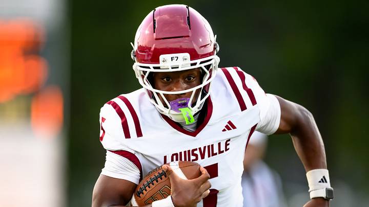 Louisville quarterback Trey Tippett finds a running lane in the 21-6 win versus West Point on August 28, 2026. Louisville quarterback Trey Tippett finds a running lane in the 21-6 win versus West Point on August 28, 2026.