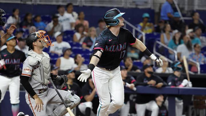 Miami Marlins right fielder Owen Caissie Miami Marlins right fielder Owen Caissie
