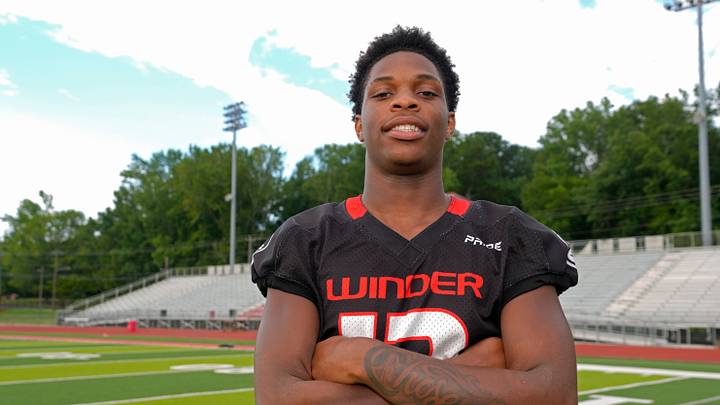 Winder-Barrow sophomore DB Giovanni Tuggle, one of our top 20 area football players, poses for a portrait at his high school.