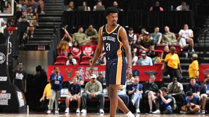 Pelicans rookie center Yves Missi (pictured) versus Minnesota Timberwolves in the 2024 Vegas Summer League