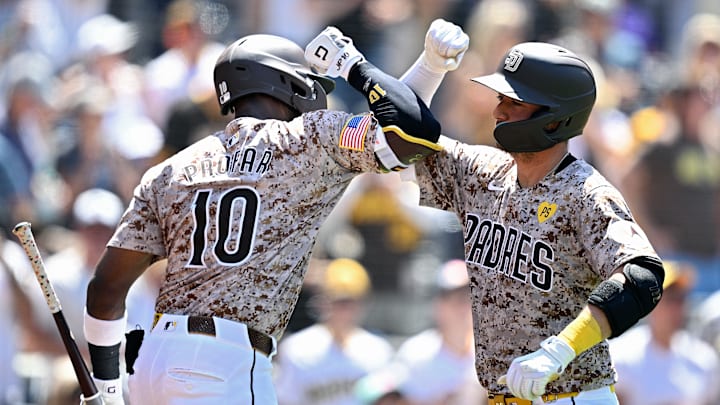 San Diego Padres players Kyle Higashioka, Jurickson Profar