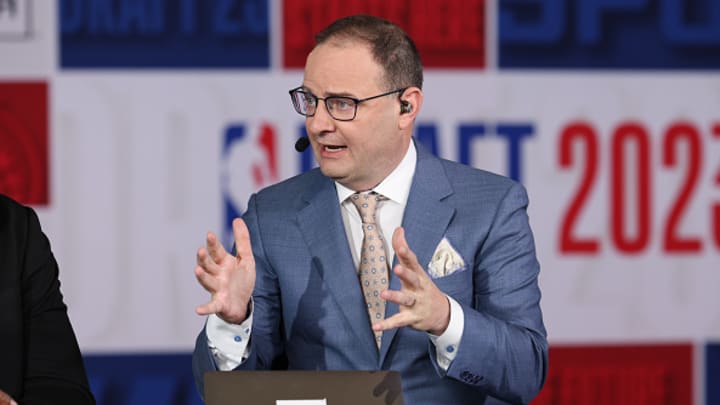 Adrian Wojnarowski at the 2023 NBA draft.