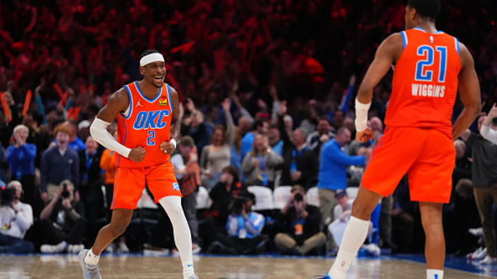 SGA gave Wiggins his flowers after the Game 2 win. 