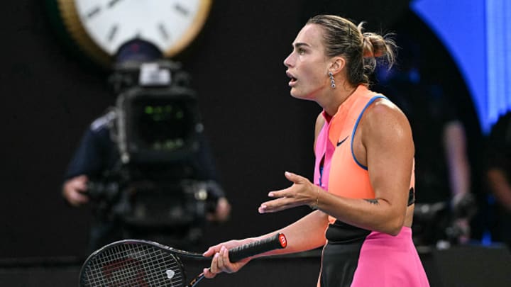 Aryna Sabalenka disagreed with a hindrance call during her Australian Open semifinal match.
