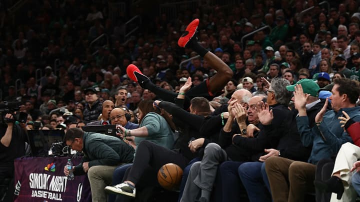 V.J. Edgecombe went into the crowd in Boston on Sunday night.