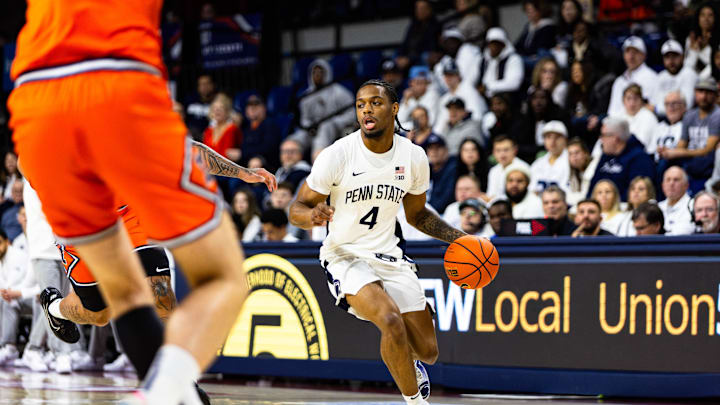 Penn State basketball point guard Kayden Mingo (4).