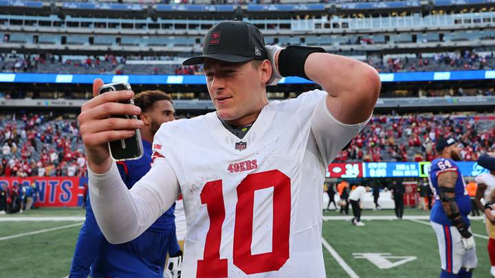 San Francisco 49ers quarterback Mac Jones (10) San Francisco 49ers quarterback Mac Jones (10)