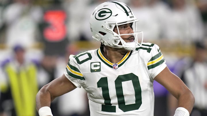 Green Bay Packers quarterback Jordan Love (10) throws the ball during the third quarter of their game Thursday, September 11, 2025 at Lambeau Field in Green Bay, Wisconsin. The Green Bay Packers beat the Washington Commanders 27-18