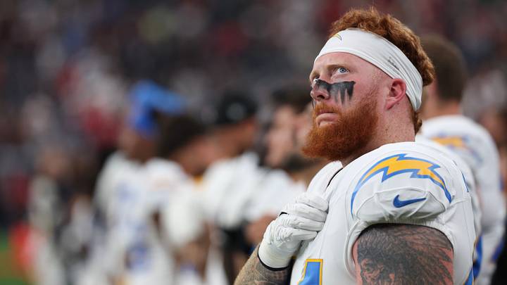 Aug 13, 2026; Houston, Texas, USA;  Los Angeles Chargers fullback Scott Matlock (44) looks on before playing against the Houston Texans at Reliant Stadium. Mandatory Credit: Thomas Shea-Imagn Images