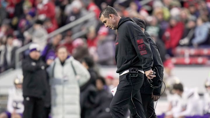 Wisconsin head coach Luke Fickell is shown during the first quarter of their game against Washington Saturday, November 8, 2025 at Camp Randall Stadium in Madison, Wisconsin.