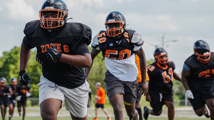 The Cocoa Tigers football team takes the field for fall practices in July at the school. Cocoa is a three-time defending state champ looking for more in 2025.