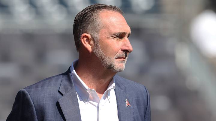 Pittsburgh, Pennsylvania, USA;  Los Angeles Angels interim general manager John Mozeliak  looks on before the game against the Pittsburgh Pirates at PNC Park.  Mandatory Credit: Charles LeClaire-Imagn Images