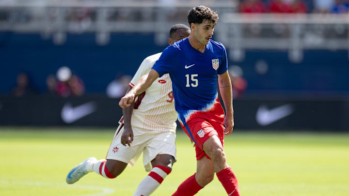 Jonny Cardoso in action for the USMNT during their recent friendly against Canada 
