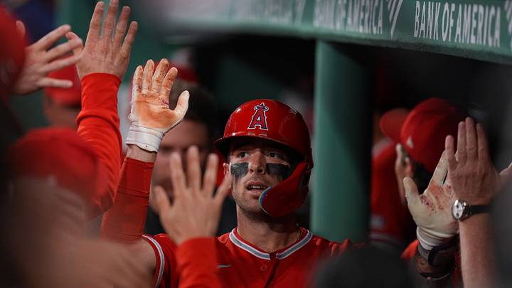 Sep 8, 2026; Boston, Massachusetts, USA; Los Angeles Angels shortstop Zach Neto (9) is congratulated after hitting a two run home run against the Boston Red Sox in the ninth inning at Fenway Park. Mandatory Credit: David Butler II-Imagn Images Sep 8, 2026; Boston, Massachusetts, USA; Los Angeles Angels shortstop Zach Neto (9) is congratulated after hitting a two run home run against the Boston Red Sox in the ninth inning at Fenway Park. Mandatory Credit: David Butler II-Imagn Images