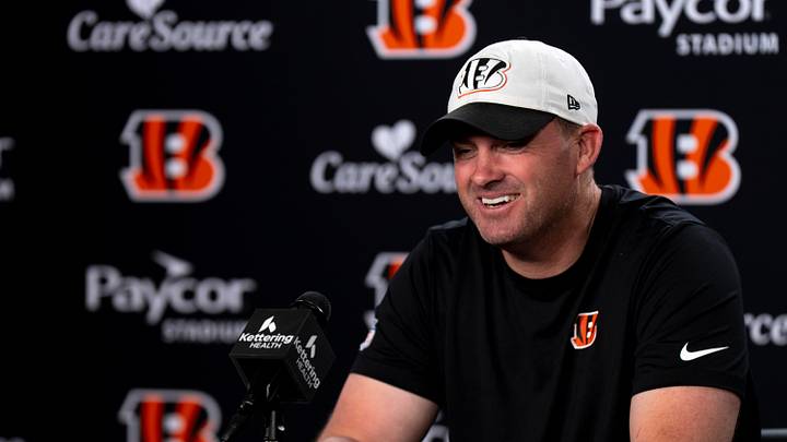 Cincinnati Bengals head coach Zac Taylor speaks to the press at Paycor Stadium in Cincinnati on Tuesday, May 12, 2026. Cincinnati Bengals head coach Zac Taylor speaks to the press at Paycor Stadium in Cincinnati on Tuesday, May 12, 2026.