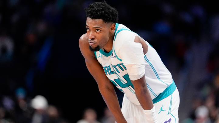 Feb 2, 2026; Charlotte, North Carolina, USA; Charlotte Hornets forward Brandon Miller (24) reacts to a call late in the game against the New Orleans Pelicans during the second half at the Spectrum Center. Mandatory Credit: Jim Dedmon-Imagn Images Feb 2, 2026; Charlotte, North Carolina, USA; Charlotte Hornets forward Brandon Miller (24) reacts to a call late in the game against the New Orleans Pelicans during the second half at the Spectrum Center. Mandatory Credit: Jim Dedmon-Imagn Images