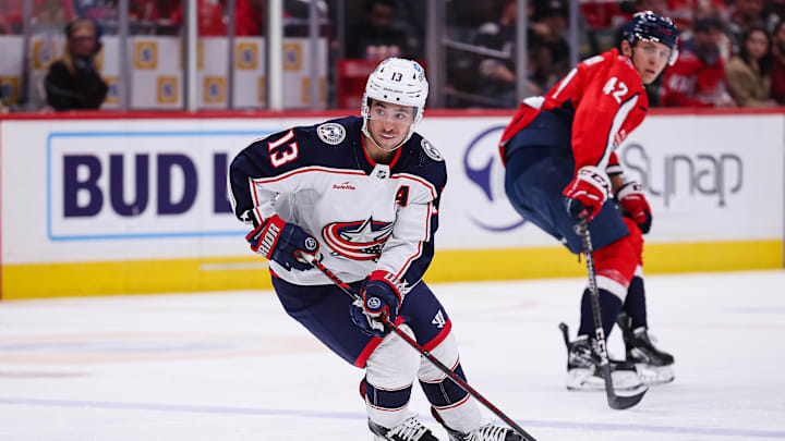 Johnny Gaudreau, Martin Fehervary, Washington Capitals 