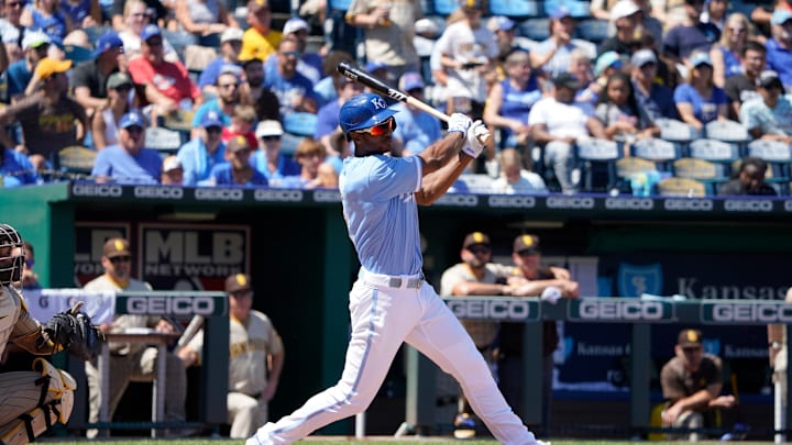 Michael A. Taylor swings against the Padres