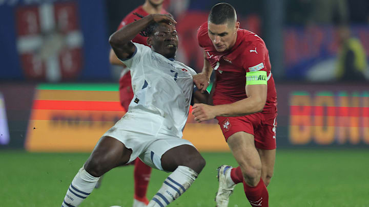  Nikola Milenkovic in action for Serbia 