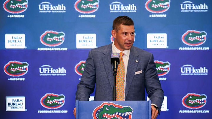 Florida Football Hosts Press Conference Introducing New Head Coach Jon Sumrall