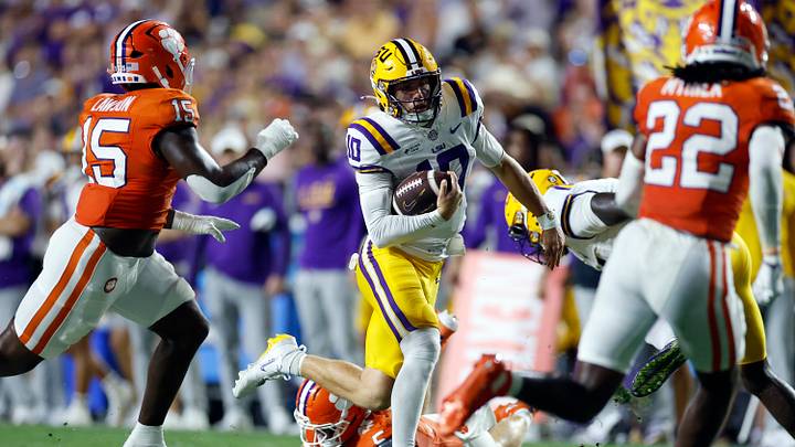 Sam Leavitt, Jahiem Lawson, LSU Tigers, Clemson Tigers Sam Leavitt, Jahiem Lawson, LSU Tigers, Clemson Tigers