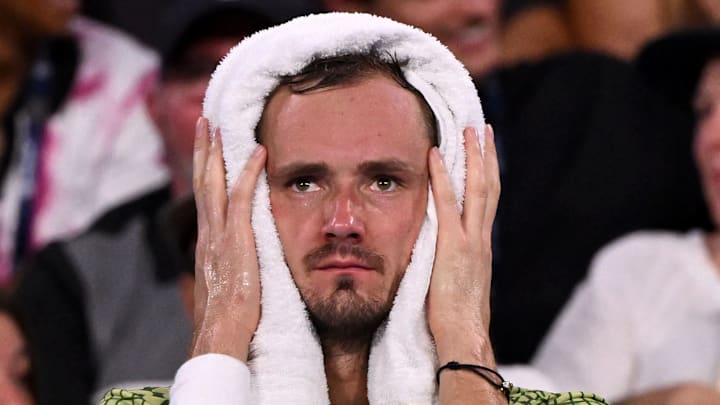 Daniil Medvedev cools off at the Brisbane International