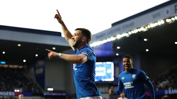 Rangers FC Midfielder Nicolas Raskin in action at Ibrox.