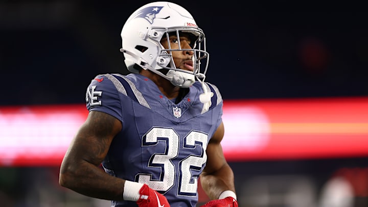 New England Patriots running back TreVeyon Henderson New England Patriots running back TreVeyon Henderson