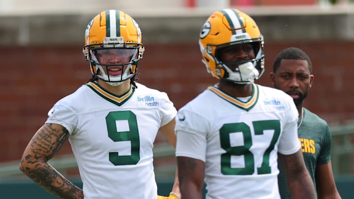 Green Bay Packers wide receivers Christian Watson and Romeo Doubs
