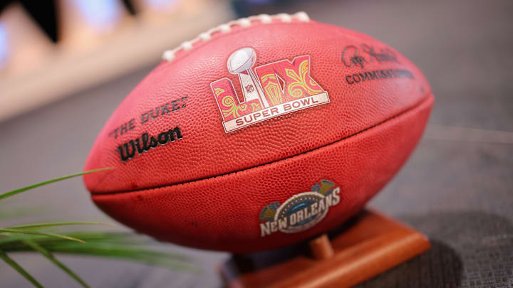 Football featuring Super Bowl LIX official logo