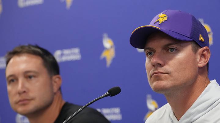 Vikings general manager Nolan Teasley and head coach Kevin O'Connell.
