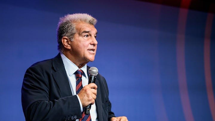 Joan Laporta Press Conference In Barcelona