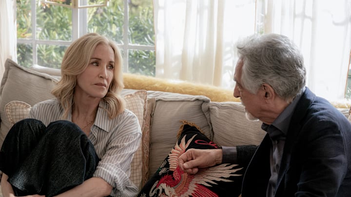 L-R: Felicity Huffman as Dr. Jill Gideon and Joe Mantegna as David Rossi in Criminal Minds: Evolution, episode 8, season 17 streaming on Paramount+, 2024. Photo Credit: Michael Yarish /Paramount+