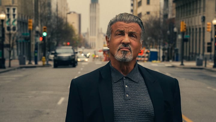 Sylvester Stallone as Dwight "The General" Manfredi of the Paramount+ original series TULSA KING. Photo Cr: Brian Douglas/Paramount+. © 2022 Viacom International Inc. All Rights Reserved.