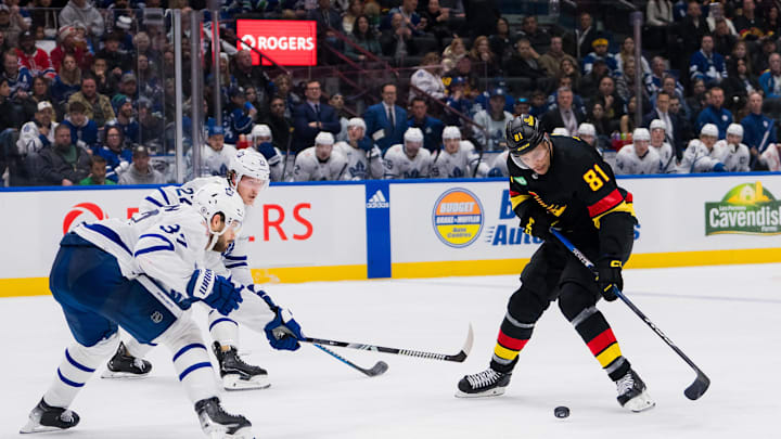 Jan 20, 2024; Vancouver, British Columbia, CAN; Toronto Maple Leafs defenseman Timothy Liljegren