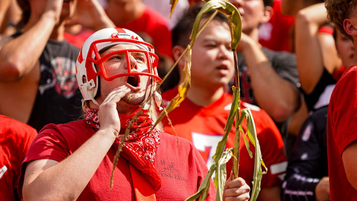 A Nebraska football fan before the game