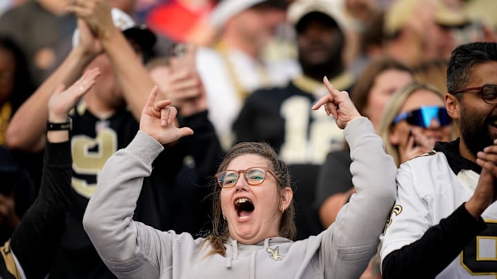 New Orleans Saints fans cheer against the Tennessee Titans