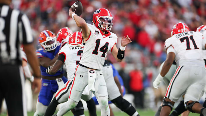 Gunner Stockton, Georgia Bulldogs. (Mandatory Credit: Matt Pendleton-Imagn Images)
