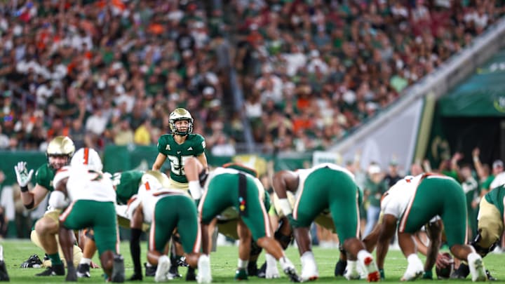 Nico Gramatica lines up for a 58-yard field goal attempt last season against Miami. It's up ... it's good! It was the second-longest field goal in team history, five yards short of the 63-yard field goal by his brother, Bill Gramatica.