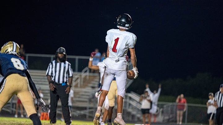Saint Andrews Dylan Faison celebrates against West Boca Raton