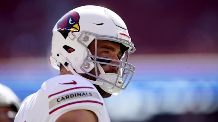 Oct 1, 2023; Santa Clara, California, USA; Arizona Cardinals tight end Zach Ertz (86) stands