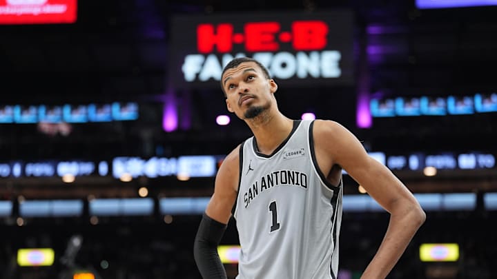 Mar 8, 2026; San Antonio, Texas, USA; San Antonio Spurs forward Victor Wembanyama (1). Mandatory Credit: Daniel Dunn-Imagn Images Mar 8, 2026; San Antonio, Texas, USA; San Antonio Spurs forward Victor Wembanyama (1). Mandatory Credit: Daniel Dunn-Imagn Images