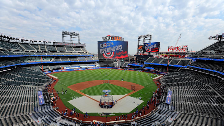 Mar 26, 2026; New York City, New York, USA; General view of Citi Field during batting practice before an opening day game between the New York Mets and Pittsburgh Pirates at Citi Field. Mandatory Credit: Brad Penner-Imagn Images Mar 26, 2026; New York City, New York, USA; General view of Citi Field during batting practice before an opening day game between the New York Mets and Pittsburgh Pirates at Citi Field. Mandatory Credit: Brad Penner-Imagn Images