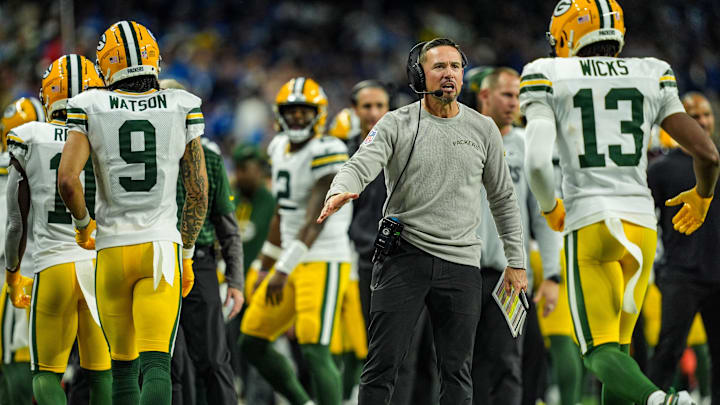 Packers head coach Matt LaFleur during the game against the Lions.