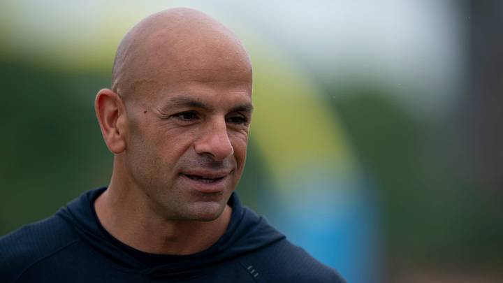 Tennessee Titans Coach Robert Saleh talks with the media during organized team activities at Vanderbilt Health Football Center Friday, May 29, 2026.
